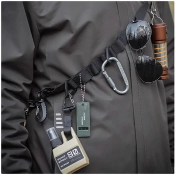 Udendørs Multifunktionel Ophængsstrop med Karabinhager – Organiseringsrem til Camping & Hverdagsbrug