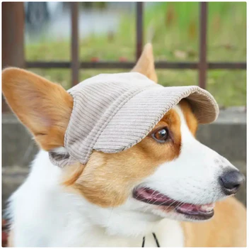 Kordfløjl Solhat til Hunde – Justerbar & Stilfuld Solbeskyttelse
