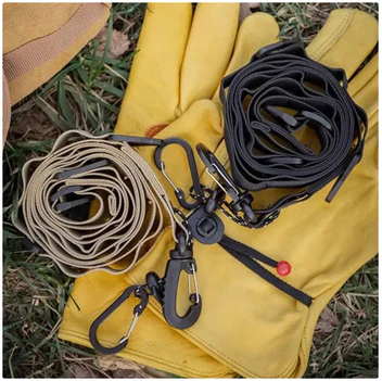 Udendørs Multifunktionel Ophængsstrop med Karabinhager – Organiseringsrem til Camping & Hverdagsbrug