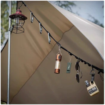 Udendørs Multifunktionel Ophængsstrop med Karabinhager – Organiseringsrem til Camping & Hverdagsbrug