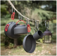 Udendørs Multifunktionel Ophængsstrop med Karabinhager – Organiseringsrem til Camping & Hverdagsbrug