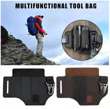 Multifunktionel Læder Bælte-Organizer – Taktisk EDC Pouch til Værktøj & Gadgets