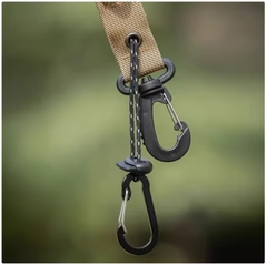 Udendørs Multifunktionel Ophængsstrop med Karabinhager – Organiseringsrem til Camping & Hverdagsbrug